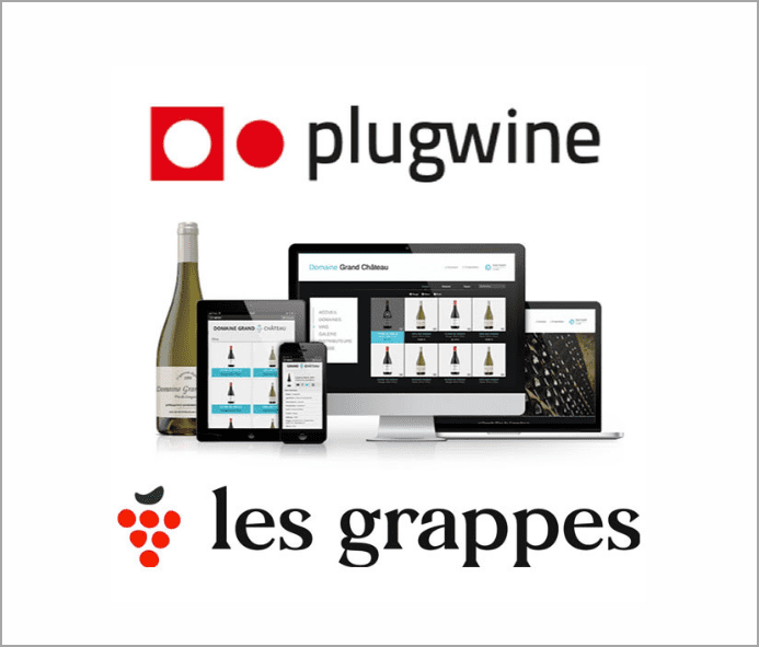 Logo Plugwine et logo Les Grappes